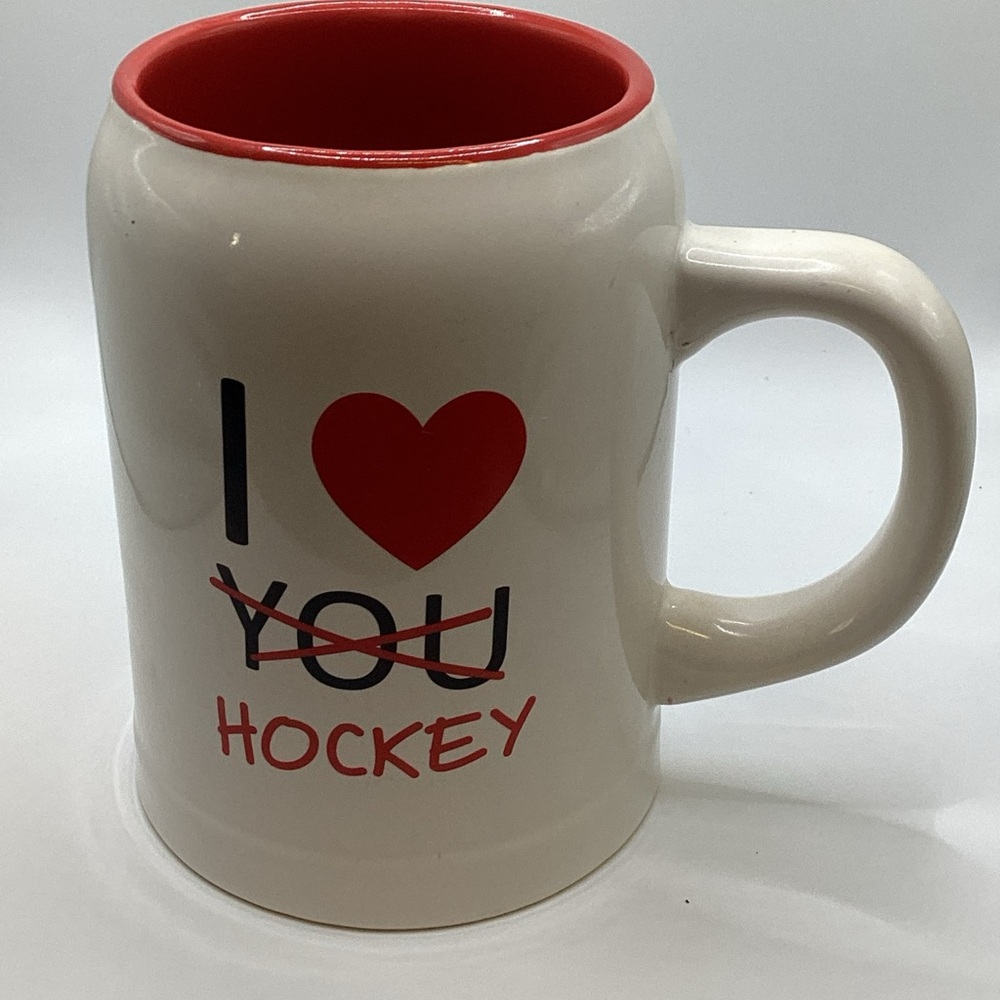 I Love You/Hockey Jumbo Coffee Mug